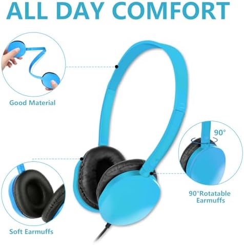 Bulk 15-Pack Kids Headphones for Classroom Learning – Colorful, Durable Earphones for Toddlers, Teens, and Adults – Optimal Audio Solution for School and Home Study Environments with Enhanced Device Compatibility