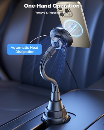 Transform Your Driving Experience with the SUPERONE 2025 Mag Safe Cup Holder Charger – 15 W Fast Charging Solution for i Phone 16, 15, 14, 13, 12 Pro Max, Plus, and Mini – Features Adjustable Gooseneck for Optimal Viewing and Stability – Perfect Accessory for On-the-Go Professionals and Tech Enthusiasts. Effortlessly power your devices while navigating with hands-free convenience. This innovative cup holder mount ensures a secure fit in standard cup holders while providing rapid 15 W charging for your latest i Phone models. Designed for maximum compatibility, the adjustable gooseneck allows you to customize the angle for easy access, making it ideal for GPS navigation or hands-free calls. Crafted from durable materials, the SUPERONE charger is built to endure daily use while maintaining sleek aesthetics. Experience ultimate convenience and stay connected on the road with this cutting-edge charging solution that blends practicality with modern design. Perfect for tech-savvy users looking for reliable performance and efficiency in their automobile accessories.