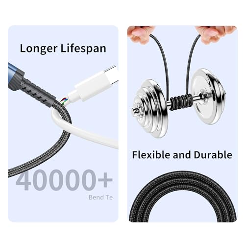 10 ft USB C to USB C Charger Cable (2-Pack) – 60 W Fast Charging Type C Cord with Right Angle Connector for i Phone 16, 15 Pro Max/Plus, Mac Book Air, Samsung S23 Ultra/S22, Note 20 – Superior Durability & Enhanced Ergonomics for Optimal Device Performance