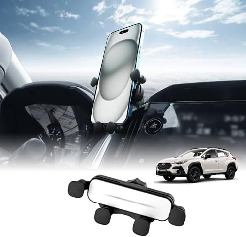 KUNGKIC Premium Rotating Smartphone Mount for 2023-2025 Subaru Crosstrek | Universal Car Cradle for 3.5-5.5 Inch Devices | Stylish Aluminum Design for Enhanced Interior | Hands-Free Navigation and Calls Made Easy | Quick Installation with Superior Grip Stability