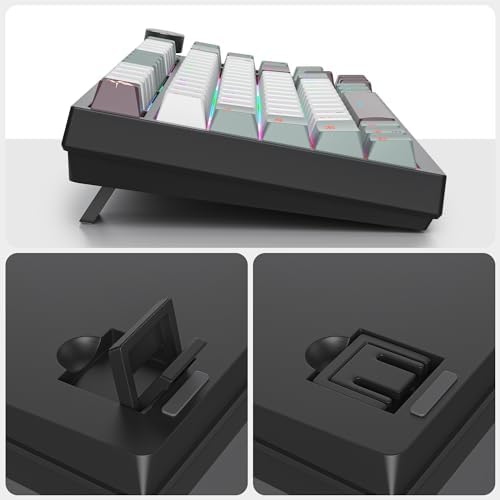 Transform Your Gaming Setup with the 75% Monster B Wired Mechanical Keyboard – 82 Keys, Gasket Mount Design, Hot-Swappable White Switches, RGB Lighting, Programmable Features for Mac/Windows – Unmatched Speed and Comfort for Gamers and Professionals