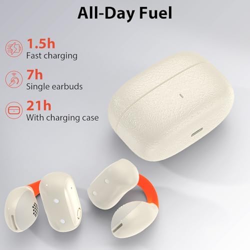 Ultra-Lightweight Bluetooth Earbuds: Open Clip-On Design for Active Lifestyles – Ergonomic Fit with Superior Sound Quality and Ambient Awareness – Ideal for Sports, Workouts, and Daily Commuting – Seamless Compatibility with i Phone, i OS, and Android Devices – Perfect for Effortless Hands-Free Calls and Voice Control