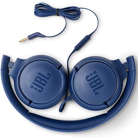 JBL Tune 500 Wired On-Ear Headphones – Lightweight, Portable Design with Pure Bass Audio for Optimal Sound Quality, Tangle-Free Cable for Easy Storage, One-Button Mic for Effortless Hands-Free Calling & Voice Activation – Perfect for Daily Use and Travel (Black)