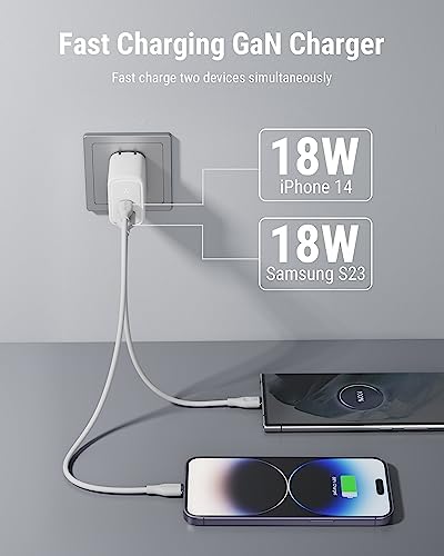 VOLTME 35 W Dual USB-C Wall Charger – Compact Fast Charging Power Adapter with PPS Technology for i Phone 14/13, Mac Book Air, i Pad Pro & Galaxy Devices – Portable & Foldable for Home, Office, and Travel Power Needs