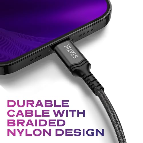 Durable 10 FT USB C Charging Cable for Apple Devices – Statik Durabraid 27 W Fast Charger for i Phone 14 Pro Max, High-Speed Data Transfer with Premium Nylon Braided Design, Enhanced Flexibility and Longevity for Everyday Use