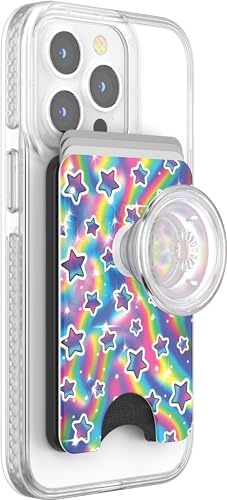 Revolutionary Mag Safe-Compatible Pop Sockets Phone Wallet with Expanding Grip – Rainbow Glass Design for Effortless Wireless Charging & Card Storage, Perfect for Busy Lifestyles