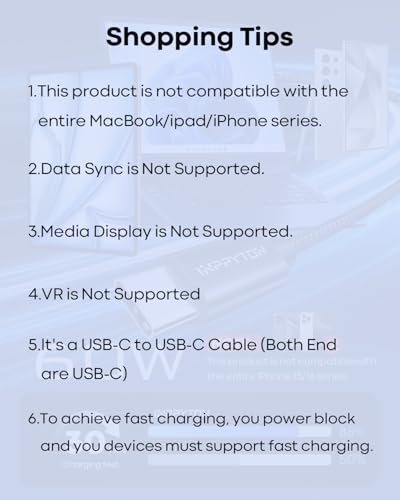 40Ft USB C to USB C Cable 60W, Nylon Braided Extra Long Type C to Type C Charger Cord (No Data Transfer) for USBC Phone/Tablet/Pixel/Switch and Other USB-C Devices – Enhanced Compatibility and Speed