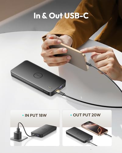 Power On-The-Go: Ultra-Slim 22.5 W Fast Charging 10,000 m Ah Portable Power Bank with USB-C for i Phone 16, Galaxy S24 & More – TSA-Compliant Travel Charger with Low Current Mode for Safe Device Charging – Compact & Lightweight Design for Daily Adventures and Long Journeys