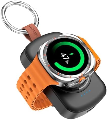 Sleek 1800 m Ah Magnetic Wireless Charger for Samsung Galaxy Watch Series – Ultimate On-the-Go Power Solution for Galaxy Watch 7/Ultra/6/6 Classic/5/5 Pro/4/3/Active 2/1 – Fast, Compact, and Stylish Charging Accessory for Your Smartwatch Lifestyle