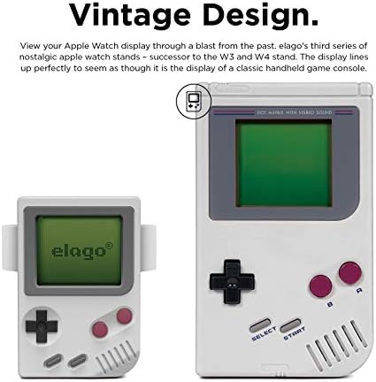 elago W5 Apple Watch Charging Stand – Premium Vintage Dock for i Watch Series 1-10 (38 mm to 46 mm) – Enhanced Stability and Seamless Notification Access for Smartwatch Users – Sleek Minimalist Design for Home and Office