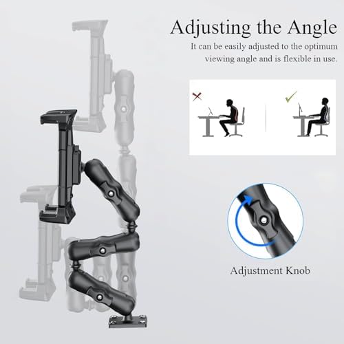 OHLPRO Heavy-Duty Truck Tablet Holder – Secure Adjustable Mount for 5″-13″ Devices like i Pad Pro, Samsung Galaxy & Kindle Fire – Ultimate Dashboard Solution for Enhanced Mobility, Versatility, and Professional Use