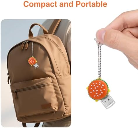 Delightful 64 GB Hamburger-Shaped USB Flash Drive – Quirky Novelty Thumb Drive for Unique Data Storage Solutions, High-Speed Transfer & Broad Compatibility for PCs and Laptops