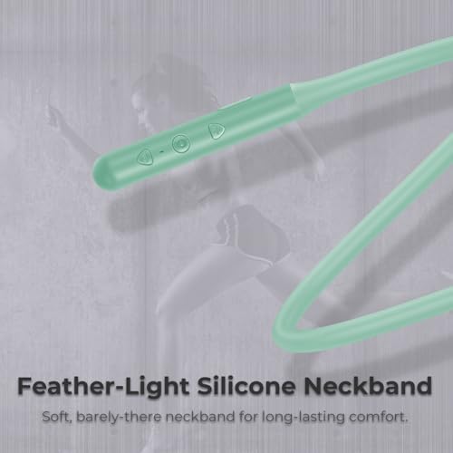 Lightweight Bluetooth Neckband Headphones – Stylish Wireless Earbuds with Noise Cancelling Mic, 10-Hour Battery Life, Sweatproof & Magnetic Design – Perfect for Active Women & Kids, Ideal for Running, Sports & Everyday Use – Includes Portable Case in Blue