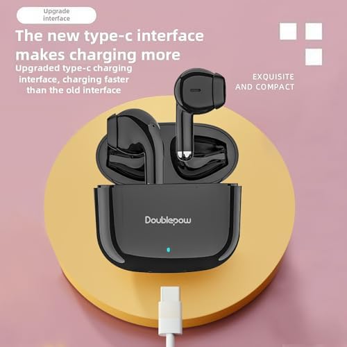 LP40 Pro Wireless Earbuds – Premium Bluetooth 5.3 Sports Headphones with Advanced Dual Noise Cancellation & Ultra-Low Latency, Perfect for Runners, Cyclists, and Fitness Aficionados – Ergonomic Comfort Fit in Stylish Black for Uninterrupted Audio Enjoyment