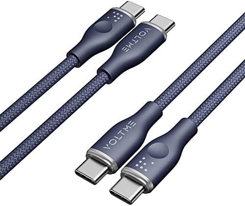 VOLTME 6 ft USB C to USB C Cable (2 Pack) – 60 W Fast Charger for Mac Book Pro 2020, Galaxy S21, i Pad Pro, and Nintendo Switch – Durable High-Speed USB 2.0 Charging Solution for Seamless Connectivity and Enhanced Performance