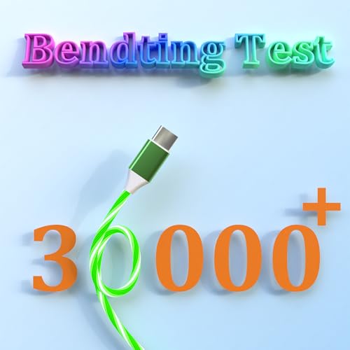 Illuminate Your Charging: 2-Pack LED USB A to C Charger Cable – Vibrant Light-Up Type C Cord for i Phone 15, Samsung Galaxy S21/S20/S10/S9/S8, Note 20, LG V30/V20/G6 – 78-Inch Durable Fast Charging Solution in Purple & Green