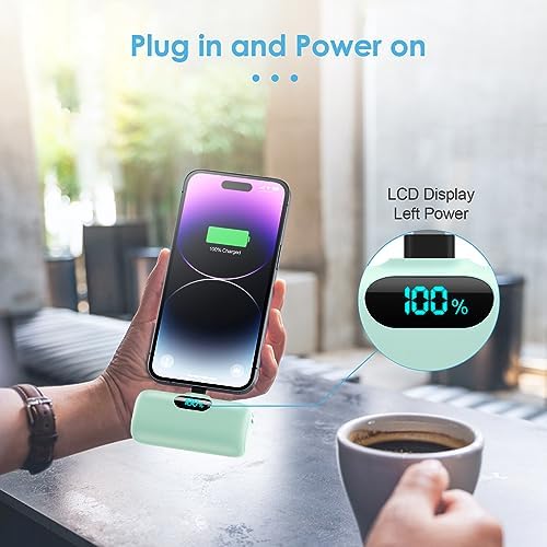 Compact Pink Portable Charger for i Phone – 5000 m Ah PD Fast Charging Power Bank, Lightweight Mini Battery Pack Compatible with i Phone 14/14 Pro Max/13/13 Pro/12 Pro/11/XS/XR/X/8/7/6 – Stylish and Versatile Backup Solution for On-the-Go Power