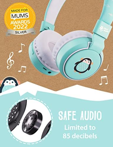 Charming Penguin-Designed Wireless Kids Headphones with Safe 85 d B Volume Limiter – Foldable Bluetooth Earphones for Hassle-Free Listening on Tablets and Smartphones, Ideal for School, Travel, and Music – Lightweight, Cozy Fit with Integrated Microphone for Effortless Hands-Free Communication