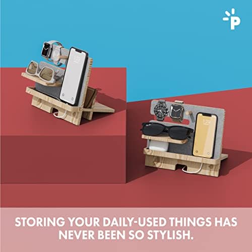 Wood Phone Docking Station, Nightstand Organizer, Men’s Birthday Gifts Ideas, Husband Gifts from Wife, for Him, Husband from Wife, Regalos para Hombres, White – Enhanced Compatibility and Speed