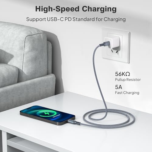 Elevate Your Charging Game with Elebase i Phone 16 Pro Max 3-Pack Charging Cables – 3.3 FT, 6.6 FT, 10 FT USB-C to USB-C Fast Charger for i Phone 16, Mac Book, Air Pods 4, i Pad Air 5/Mini 6, Samsung Galaxy S25/S24/S23 Ultra – Unmatched Durability & 100 W Rapid Power Delivery for Home, Office, and Travel Use