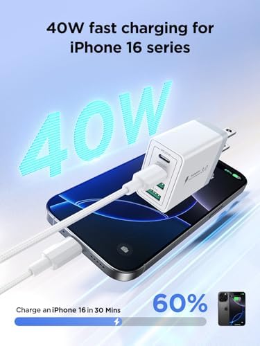 Aiminu 40 W 4-Port USB C Wall Charger Block 3-Pack – Efficient PD Fast Charging Solution for i Phone 15/14/13/12/11/Pro Max, i Pad & Android Devices – Ideal for Home, Travel, and Multi-Device Power Needs