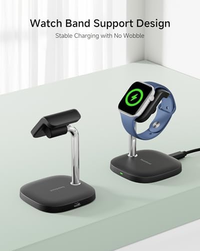 Swan Scout 505 A – Premium High-Speed Charging Dock for Apple Watch and Air Pods – Stylish, Space-Saving Stand Compatible with Series 10/Ultra 2/Ultra/9/8/7/6/5/4/3/SE 2 – Effortless Charging Solution for Home and Office, Ideal for Tech Enthusiasts and Professionals