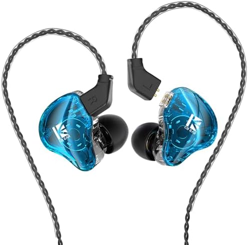 YINYOO KBEAR KS1 Wired In-Ear Monitors – Premium High-Resolution Noise-Canceling Earbuds for Musicians and Audiophiles – Unmatched Bass Performance and Crystal Clear Audio – Ergonomically Designed for Comfort and Wide Device Compatibility – Ideal for Live Performances and Everyday Listening