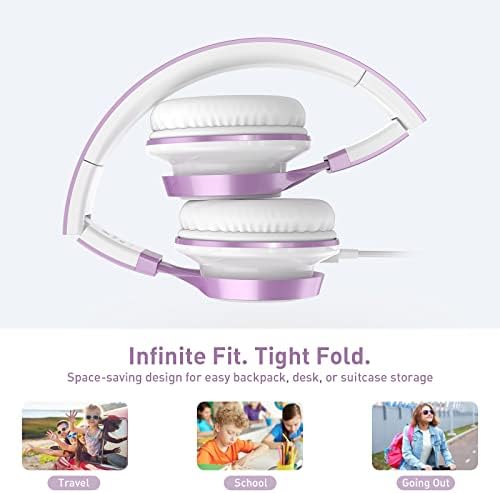 Elevate Your Listening Experience with AILIHEN MS300 Lightweight Foldable Purple Headphones – Stylish On-Ear Design for Exceptional Sound Clarity and Comfort – Perfect Wired Headphones for Students, Teens, and Young Professionals with High-Quality Microphone for Seamless Communication on Chromebooks and Laptops – Ideal for School, Entertainment, and Casual Listening