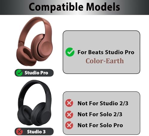 Elevate Your Beats Studio Pro Wireless Headphones with Premium Cooling Gel Replacement Earpads – Soft Protein Leather & Adaptive High-Density Memory Foam for Unmatched Comfort and Sound Isolation – Innovative Design in Sleek Black for Extended Wear Performance