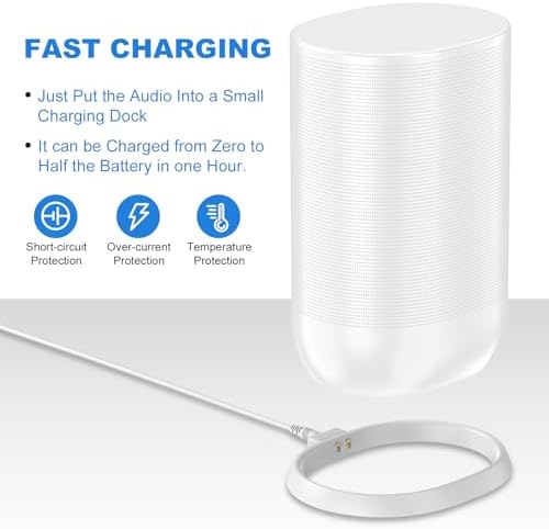Efficient Charging Dock for Sonos Move Gen 1 & 2 – 45 W Power Adapter Included – Modern Design for Optimal Audio Experience and Quick Power Access