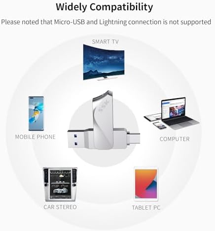 SSK 256 GB USB C Flash Drive – Versatile 2-in-1 OTG Memory Stick for Android, Mac, and Laptops – High-Speed USB 3.2 with Up to 200 MB/s Transfer Rate – Compact and Durable Thumb Drive for Effortless File Sharing and Storage