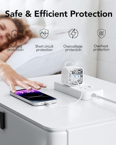 Revolutionary 35 W PD Fast Charging Retractable Wall Charger with Built-in Type-C Cable & USB Port – Ultra-Compact, Foldable Design Ideal for i Phone 16/15, Galaxy S25, and Pixel Devices – Unmatched Portability and Device Safety for Dynamic Lifestyles