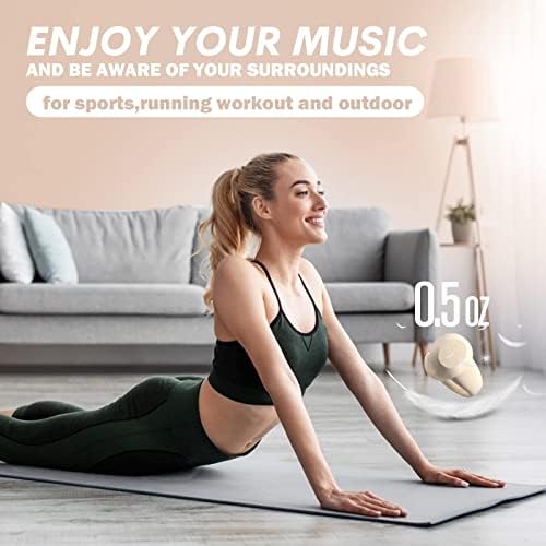 Revolutionize Your Listening Experience with Open Ear Wireless Bluetooth Ear Clip Bone Conduction Headphones – Lightweight Nude Color Earbuds for Active Lifestyles – Stay Aware and Connected with Enhanced Compatibility and Speed