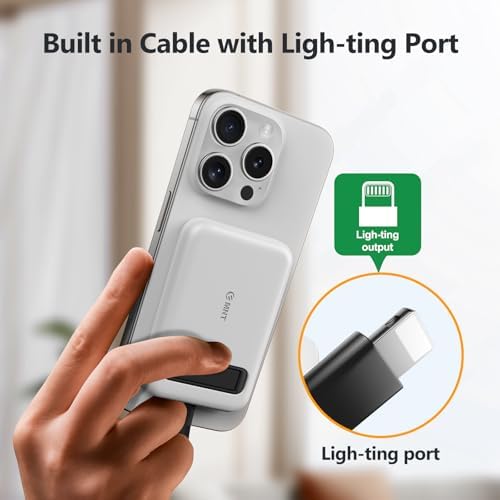 Compact Portable Charger for Apple Watch with Built-in Type-C Cable – 5200 m Ah Travel Power Bank for Apple Watch Series Ultra, 9, 8, 7, 6, SE, 5, 4, 3, 2 & i Phone 15 Pro Max – Efficient, Lightweight Design for On-the-Go Charging Solutions – Enhanced Compatibility and Fast Power Delivery