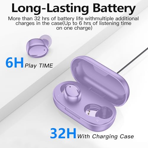 Kurdene Bluetooth 5.3 Wireless Earbuds – Featherweight Sports Earphones Delivering Rich Deep Bass and Crystal-Clear Call Clarity – Chic Light Blue In-Ear Headphones for Ultimate Comfort During Workouts and Daily Activities