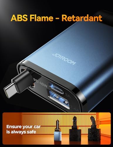 Ultra-Compact 72 W Retractable Car Charger – PD 45 W Fast Charging for i Phone 15/16, Samsung S25/S24 & Pixel – Space-Saving USB C Adapter for Convenient On-the-Go Power Solutions