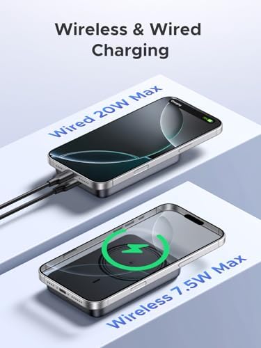 UGREEN Magnetic Power Bank – 10,000 m Ah Wireless Portable Charger for i Phone 16/15/14 Series | PD 20 W Fast Charging Battery Pack with USB-C for Effortless Mag Safe Compatibility | Sleek, Lightweight Design for Ultimate Convenience and Reliability