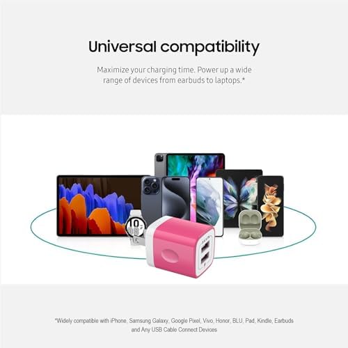 AILKIN Dual Port USB Wall Charger 2-Pack – 2.1 A Fast Charging Adapter for i Phone 15/14/13/12/11 Pro, Samsung Galaxy S23/S22/S21 – Compact Power Block with Quick Charge Technology – Universal Compatibility & Safety Features for Home and Travel