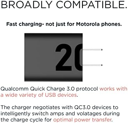 Motorola Turbo Power 20 QC3.0 Fast Wall Charger with 1 m USB-A to USB-C Cable – Ultimate Charging Solution for Moto G Play (2023/2024), G Power 5 G (2022/2023), G Stylus 5 G (2022/2023), Edge+ (2022/2023) – Rapid Recharge, Enhanced Safety, and Versatile Compatibility for All Your Mobile Needs