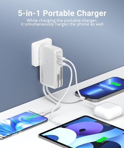 Ultimate 16,000 m Ah Portable Power Bank with Built-in AC Plug – Fast Charging for i Phone & Android Devices, Compact Design for On-the-Go Power Solutions, PD 30 W & QC4.0 Technology for Rapid Device Charging – Your Essential Travel Companion for All Electronics