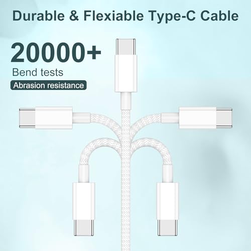 Premium 10 ft USB C to C Fast Charging Cable – 60 W High-Speed Charger for Apple i Phone 16 Pro Max, Mac Book Pro, i Pad & Samsung Galaxy – Durable, Flexible, and Stylish Green Design for Enhanced Device Compatibility and Rapid Power Delivery