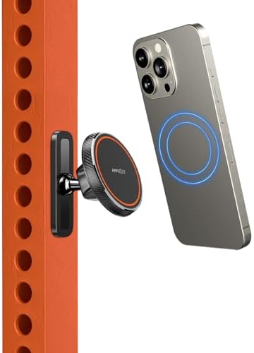 APPS2 Adjustable Magnetic Phone Holder – Dual Mount with Durable Alloy Base for Gym and Automotive Use – Perfect for Mag Safe i Phone 12-16 Series – Secure, Hands-Free Navigation and Workout Companion with Optimal Viewing Angles