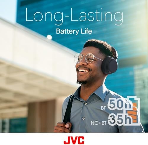 Elevate Your Audio Experience with JVC HA-S75 N Over-Ear Wireless Headphones – Advanced Active Noise Cancelling, Bluetooth 5.3 Connectivity, and Three Customizable Audio Profiles for Ultimate Comfort and Sound Quality – Perfect for Long Journeys, Remote Work, and Immersive Listening with Luxurious Cushions and 35-Hour Battery Life – Lightweight, Foldable Design for Effortless Portability and Unmatched Versatility