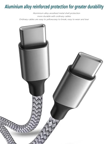 Fast Charging USB C to USB C Cable – 10 ft Braided Type C Charger Cord (2-Pack) for i Phone 15 Series, i Pad Pro/Air, Mac Book Air, Samsung Galaxy S23/S22/S21, Note 20 & PS5 – 60 W Power Delivery, Durable & Tangle-Free Design for Maximum Flexibility and Enhanced Compatibility