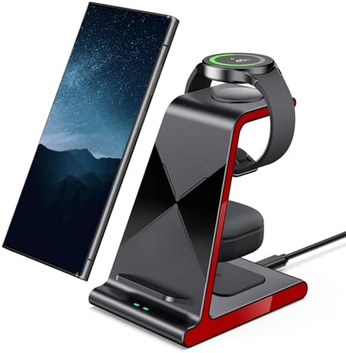 Ultimate 3-in-1 Fast Wireless Charging Station for Samsung Galaxy Devices – Ideal for S24 Ultra, S23 Series, Note 20, Z Flip 5, Watch 6/5 & Buds 2 Pro – Sleek, Portable, and High-Efficiency Power-Up Solution for Your Modern Lifestyle