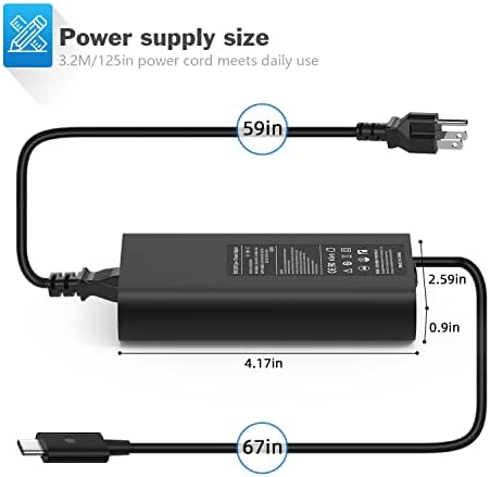 High-Performance 65 W USB-C Laptop Charger for Dell Chromebooks – Fast, Reliable Power Supply for Models 3100, 3300, 3380, 3400, 3500, 5190, 5300, 5400, 7200, 7300 – Compact & Travel-Friendly Design with Advanced Safety Features – Perfect for On-the-Go Professionals and Students – CE, FCC, and Ro HS Certified for Ultimate Peace of Mind – 24/7 Customer Support and 12-Month Warranty for Hassle-Free Experience