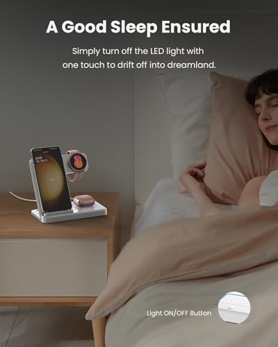 Ultimate GEEKERA 3-in-1 Foldable Wireless Charger for Samsung Devices – Fast Charging Station for Galaxy Watch6/5 Pro/4/3/Active, S24 Ultra/S24 Plus/S23/S22/S21, Z Fold/Flip Series, Android & Buds 2 Pro – Portable & Stylish Charging Solution for Home and Travel