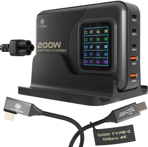 65 W Ga N Fast Charging Block with 3 Ports – Compact USB-C & USB-A Wall Charger for Mac Book, i Pad, i Phone 14, Dell XPS – Foldable Design for Travel Convenience, High-Speed Power Delivery, and Enhanced Device Compatibility