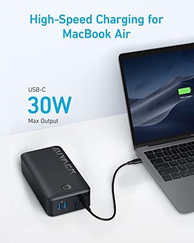 Ultra-Powerful Anker 40,000 m Ah Portable Charger – 30 W USB-C Power Bank for Fast Charging Mac Book, i Phone 15/14/13 Series, Samsung Galaxy, and More – Multi-Device Compatibility for Travelers and Professionals – Sleek, Lightweight Design for Ultimate Portability and Reliability