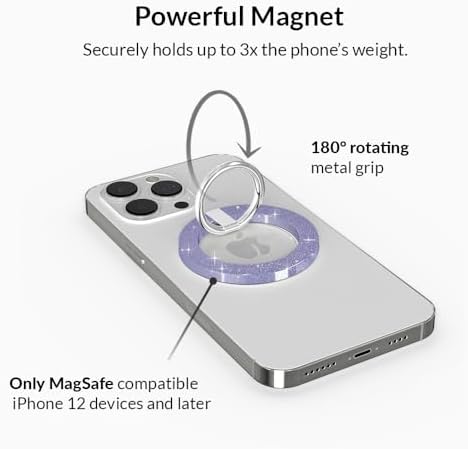 Transform Your i Phone 16, 15, 14, 13, 12 with VELVET CAVIAR’s Amethyst Purple Leopard Mag Safe-Compatible Grip – Stylish Magnetic Ring Holder & Adjustable Stand for Effortless Hands-Free Viewing, Secure Texting, and Enhanced Usability – Elevate Your Mobile Experience with Durable, Lightweight, and Customizable Accessory